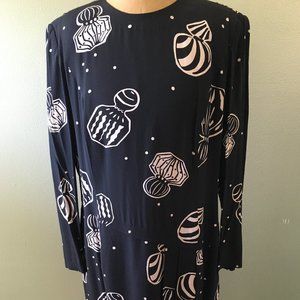 vintage louis feraud print silk dress